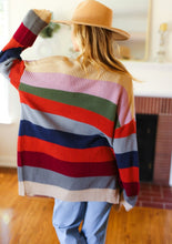 Load image into Gallery viewer, Striped Oversized Slouchy Cardigan