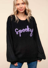 Load image into Gallery viewer, Embroidery Spooky Knit Pullover Sweater