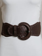 Load image into Gallery viewer, Distressed Wide Stitch Stretchy Belt