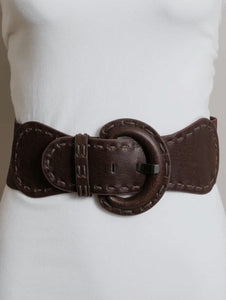 Distressed Wide Stitch Stretchy Belt