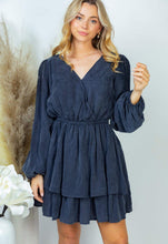 Load image into Gallery viewer, Navy Woven Midi Dress