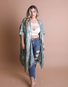 Tie Dye Fray Kimono