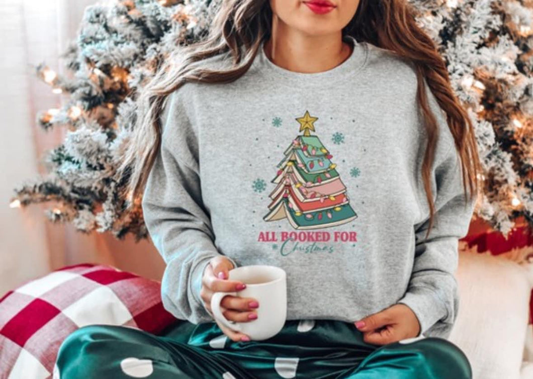 Unisex All Booked for Christmas Crew Pullover