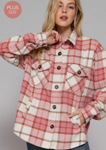 Wool Blend Plaid Shacket (2 colors)