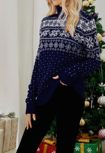 Knit Snowflake Turtleneck