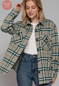 Wool Blend Plaid Shacket (2 colors)