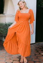 Load image into Gallery viewer, Solid Woven Burnt Orange Smock Dress