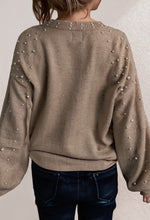 Load image into Gallery viewer, Pearled Crewneck Sweater