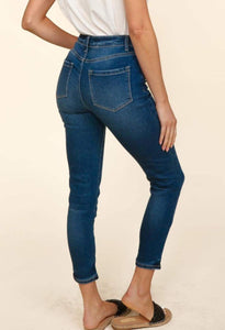 Stretchy Snap Button Skinny Denim