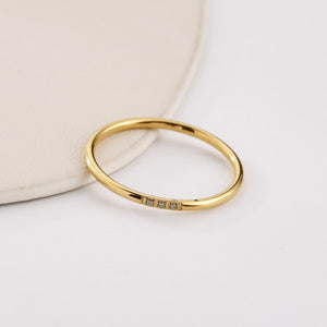 Dainty Three CZ Ring