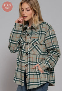 Wool Blend Plaid Shacket (2 colors)