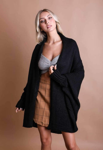 Bat Sleeve Knit Cardigan