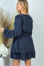 Load image into Gallery viewer, Navy Woven Midi Dress