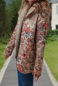 Paisley Sherpa Lined Hooded Jacket