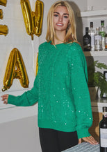 Load image into Gallery viewer, Sequin Knit Crewneck Sweater