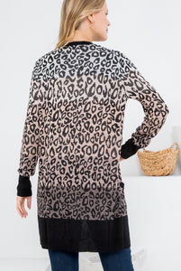 Silky Leopard Open Cardigan