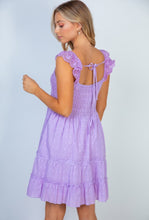 Load image into Gallery viewer, Lavender Smock Bodice Dress