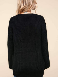 Embroidery Spooky Knit Pullover Sweater