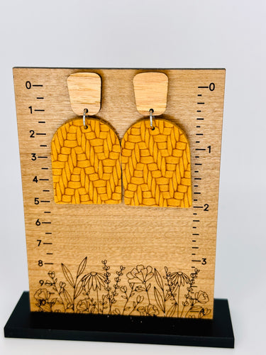 Knit Mustard Genuine Leather and wood