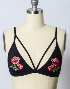 Rose Embroidery Bralette