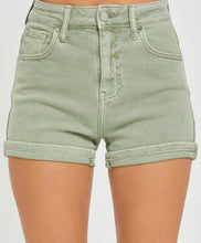 Load image into Gallery viewer, Risen High Rise Olive Cuffed Shorts