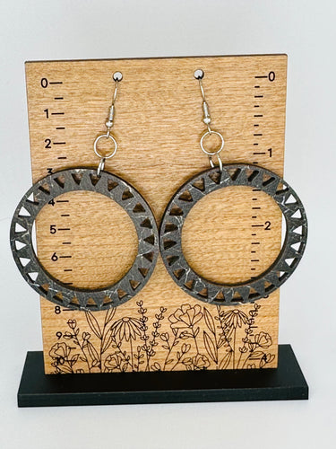 Wooden Black Marbled Hoops