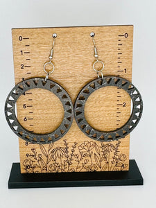 Wooden Black Marbled Hoops