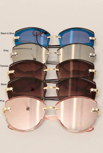 Rhinestone Rounded Sunglasses