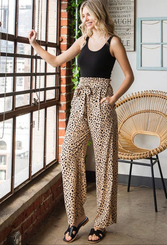 Paper Bag Waist Animal Print pants