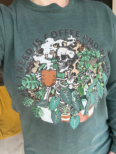Unisex All I Need is Coffee & Plants long sleeve