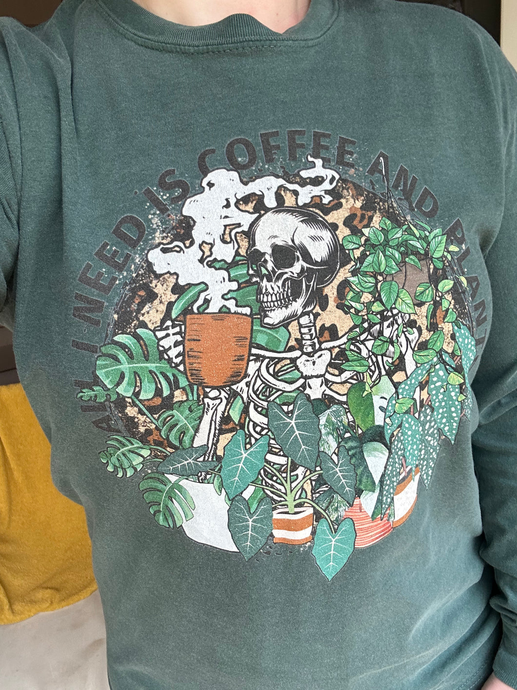 Unisex All I Need is Coffee & Plants long sleeve