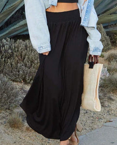 Smock Waist Maxi Skirt