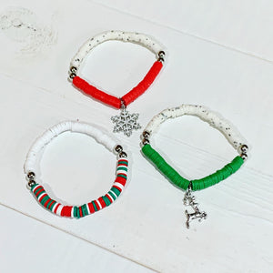 Christmas Heishi Bracelet Set of 3