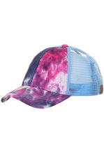 Load image into Gallery viewer, C.C. Tie Dye Pony Trucker Hat (multiple colors)