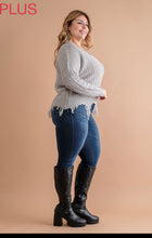 Load image into Gallery viewer, Distressed Knit V-Neck Sweater (multiple colors)