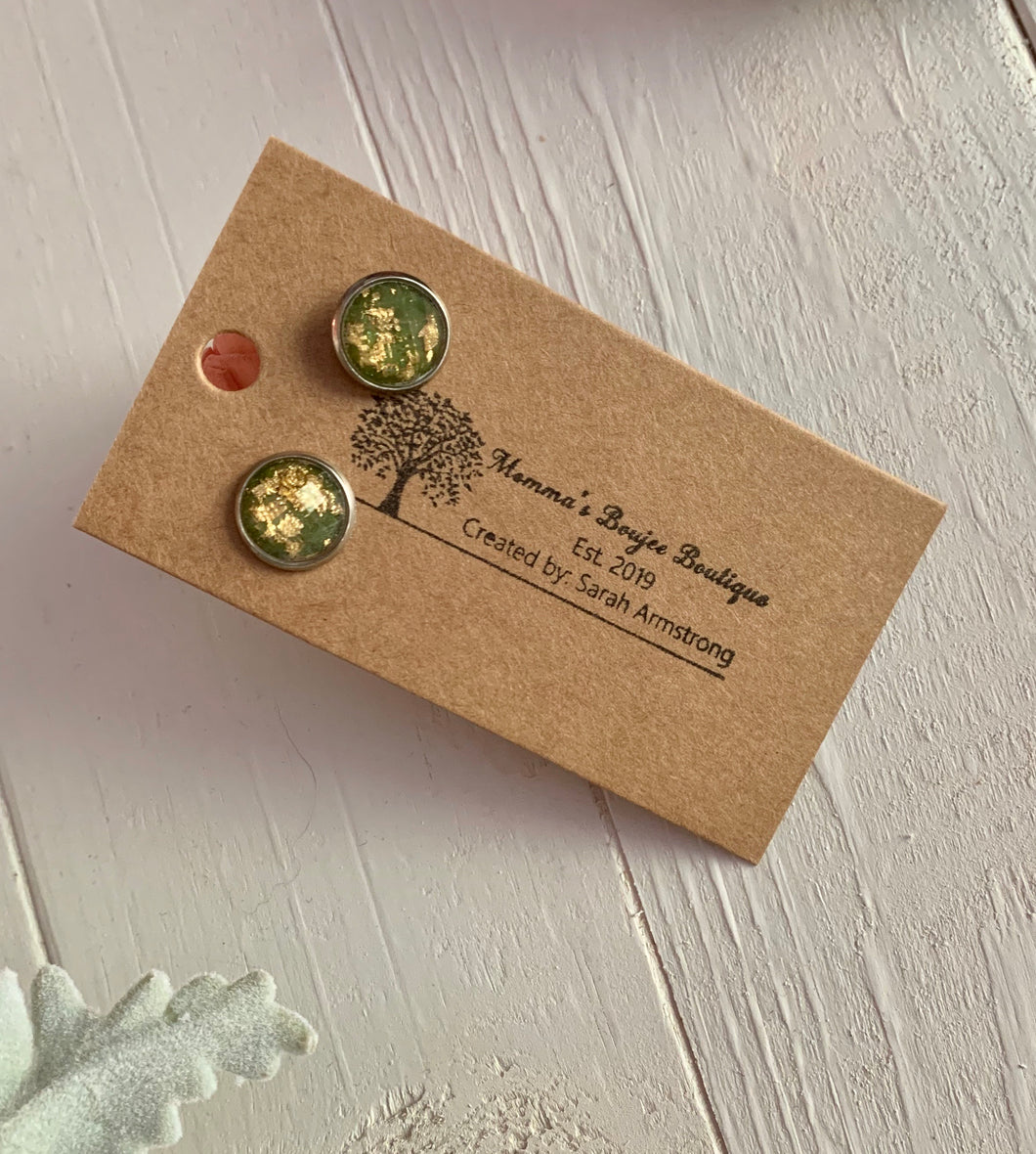 Faceted Gold Foil Green