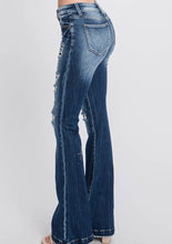 Load image into Gallery viewer, Midrise Distressed Flare Denim