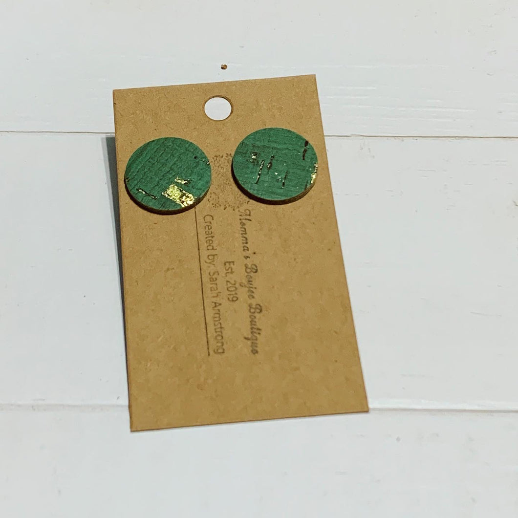 Large Green Cork Studs