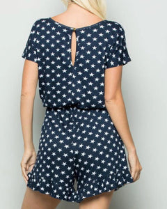 Navy Stars Romper