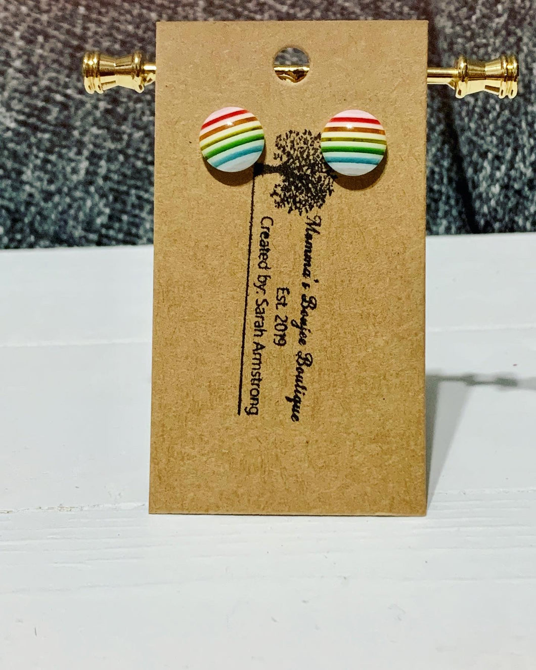 Rainbow stripe studs