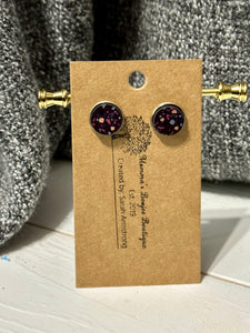 Navy Terrazzo Studs