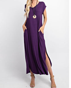 Cuffed Sleeve Maxi Dress