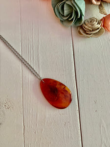 Amber long teardrop Necklace