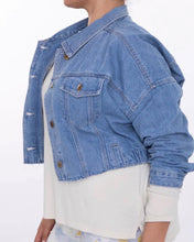 Load image into Gallery viewer, Crop Denim Jacket