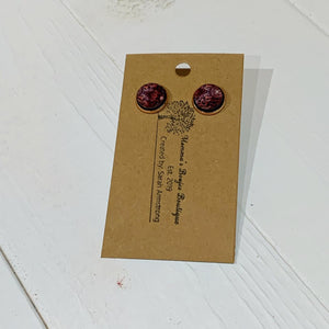 Red & purple faux shell on wood studs