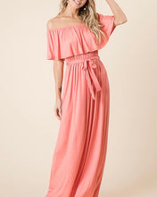 Load image into Gallery viewer, Off the Shoulder Maxi Dress (more colors)