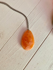 Orange long teardrop Necklace