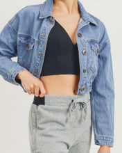 Load image into Gallery viewer, Crop Denim Jacket