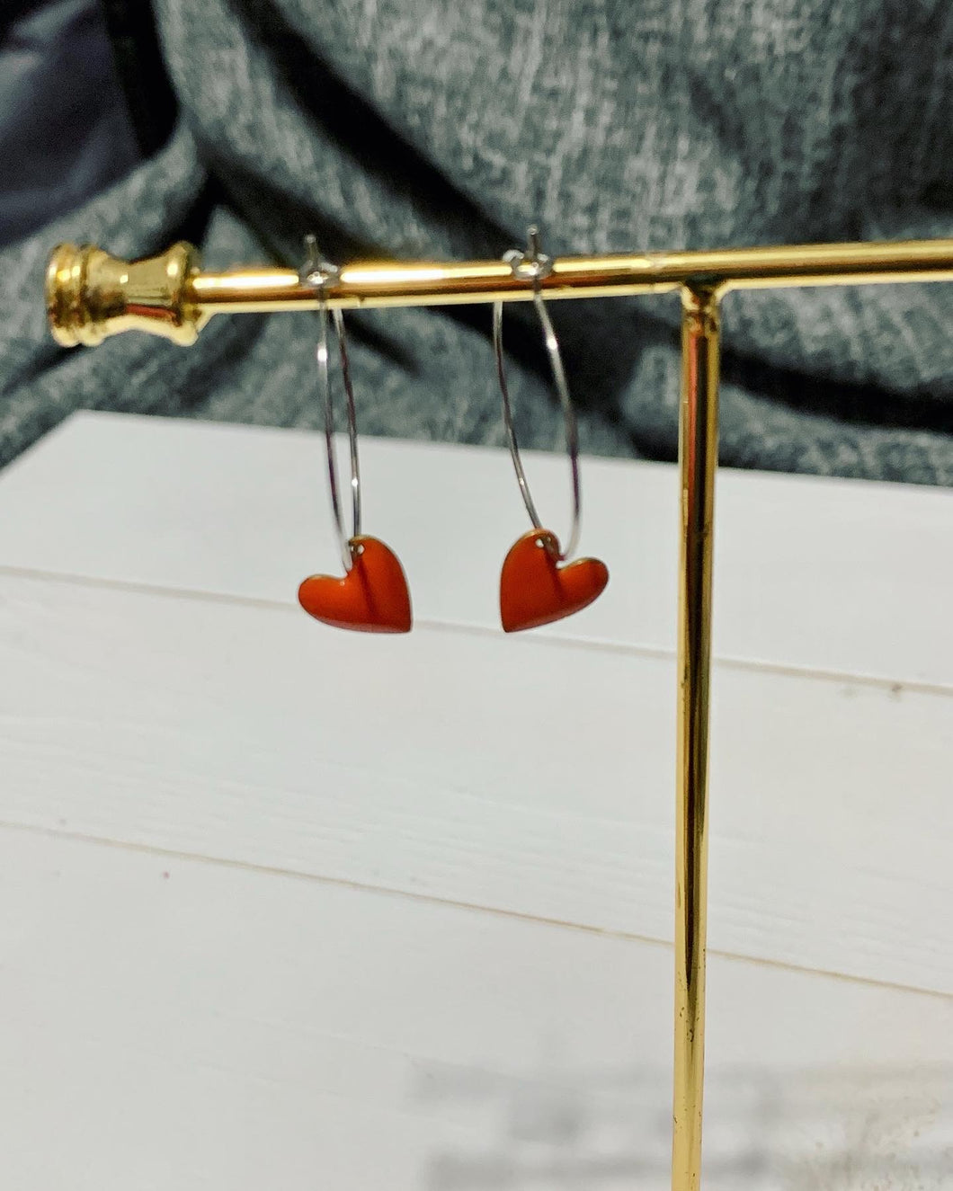 Orange Heart Hoops