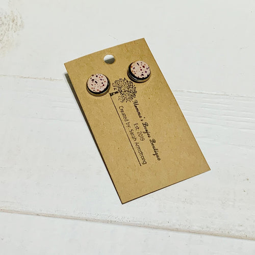 Almond Terrazzo studs